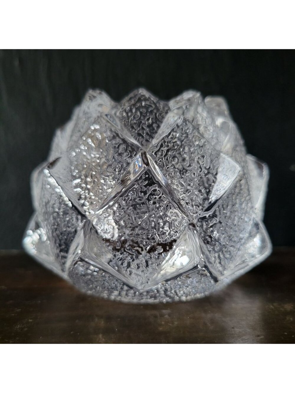 Vintage Orrefors Sweden Crystal Artichoke Nimbus Votive Candle Holder Tea Light